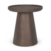 19" Dark Brown Solid Wood Tray Table