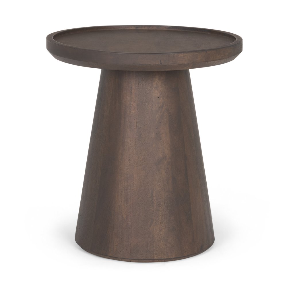 19" Dark Brown Solid Wood Tray Table