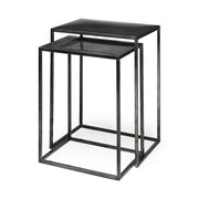 Set of Two Black Iron Nested Tables
