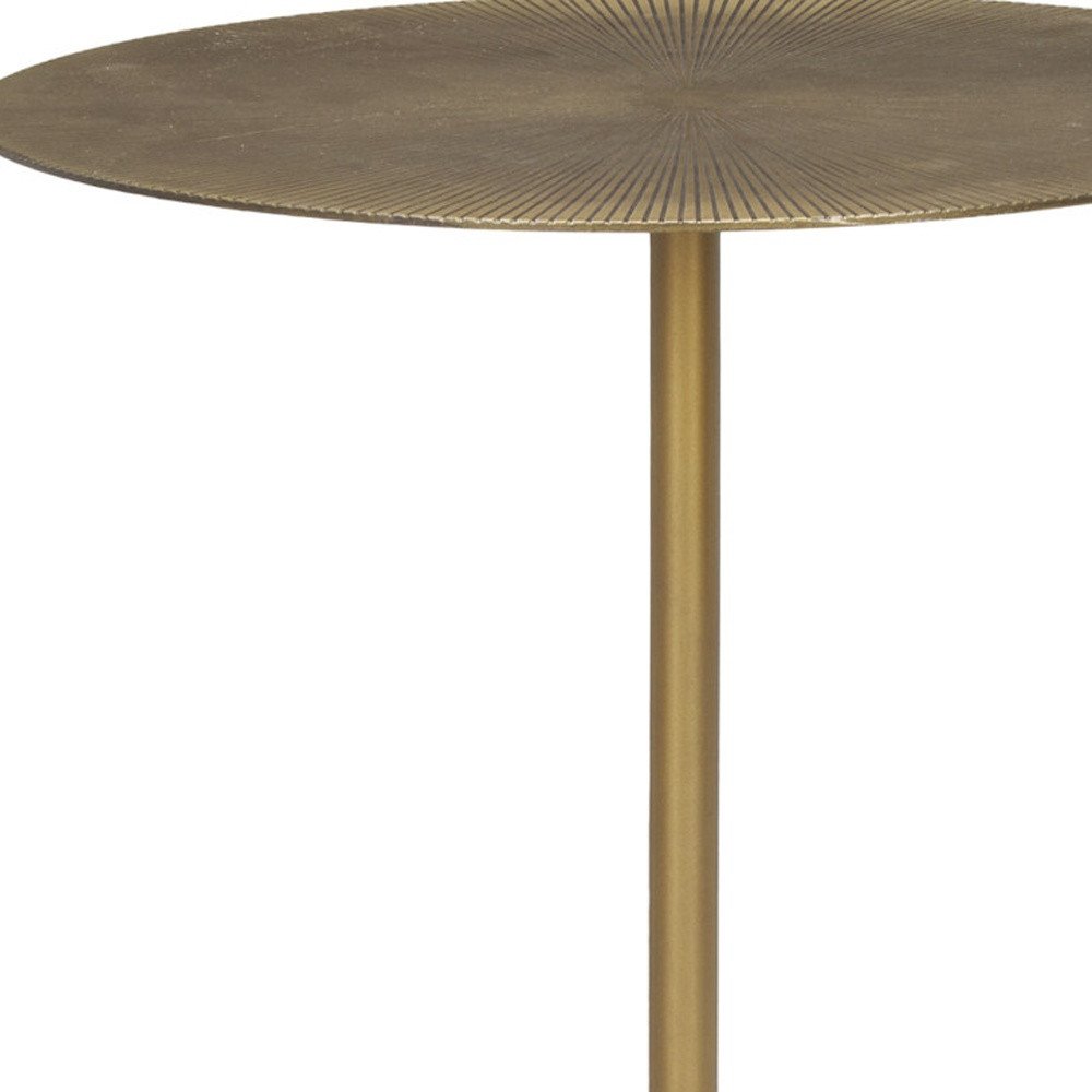 15" Gold and White Iron and Wood Tray Table