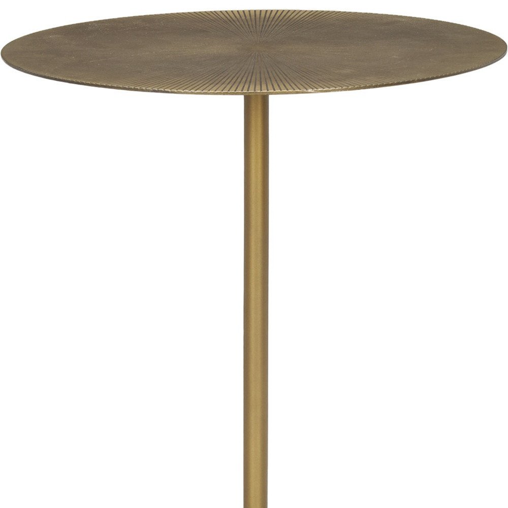 15" Gold and White Iron and Wood Tray Table