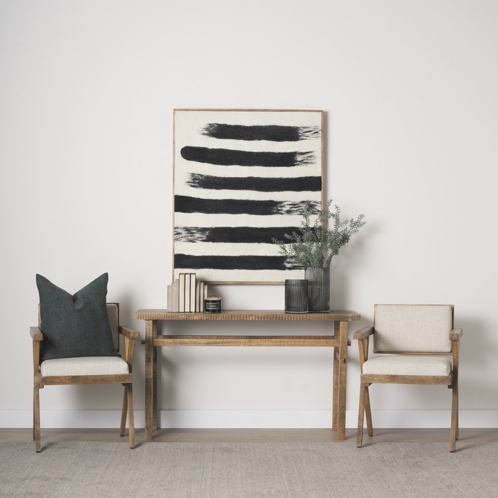 54" Brown Solid Wood Distressed Console Table