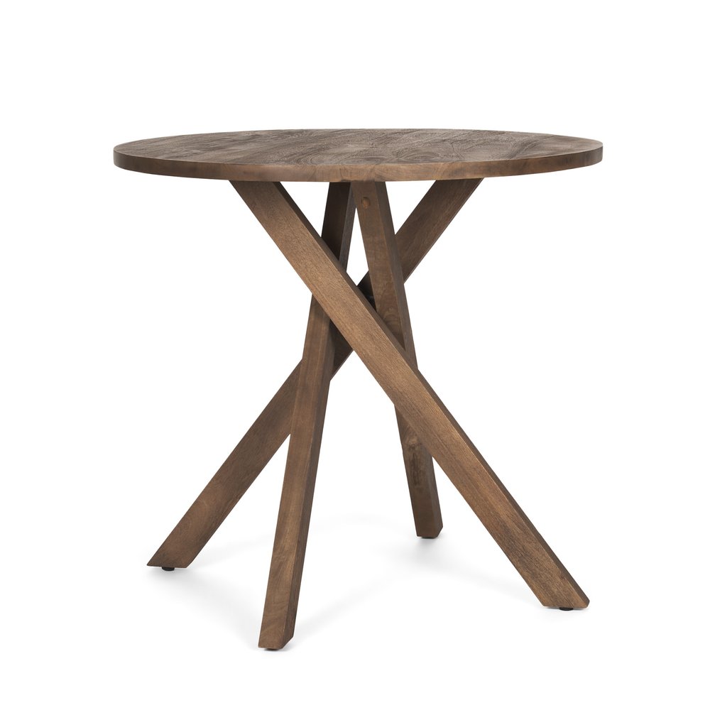 32" Brown Solid Wood and Wood Tray Table