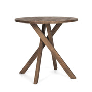 32" Brown Solid Wood and Wood Tray Table