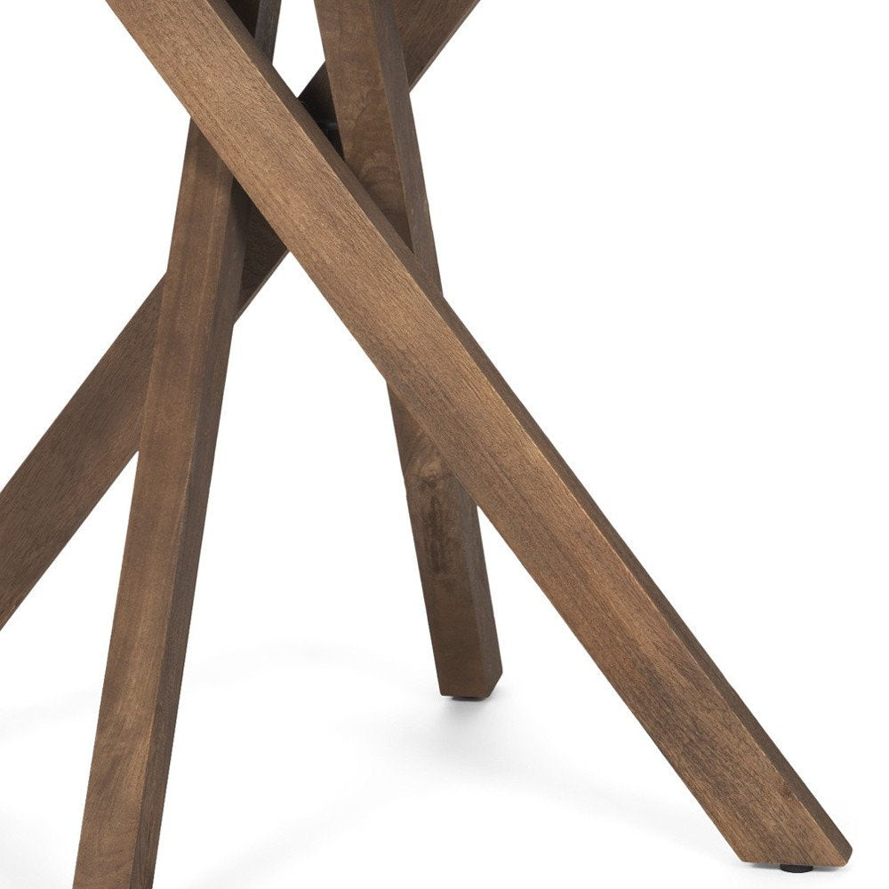 32" Brown Solid Wood and Wood Tray Table