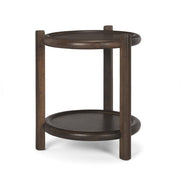 24" Dark Brown Solid Wood Tray Table