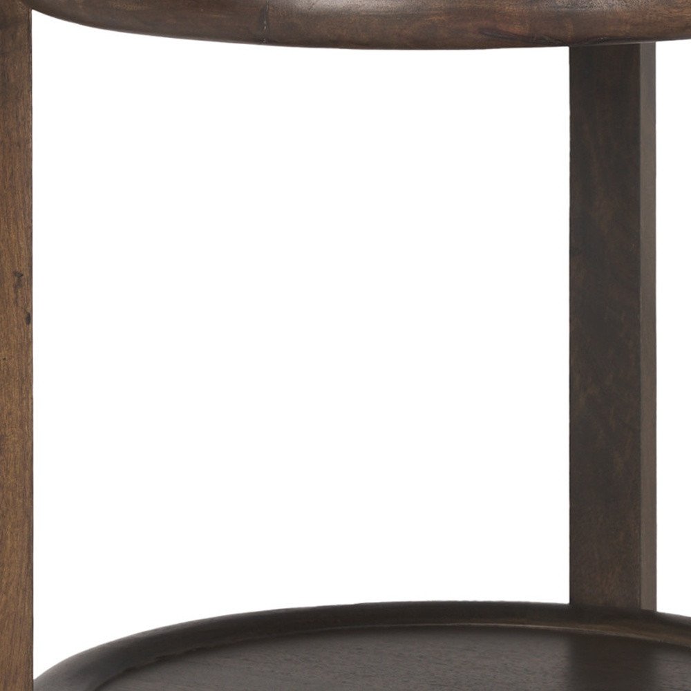 24" Dark Brown Solid Wood Tray Table
