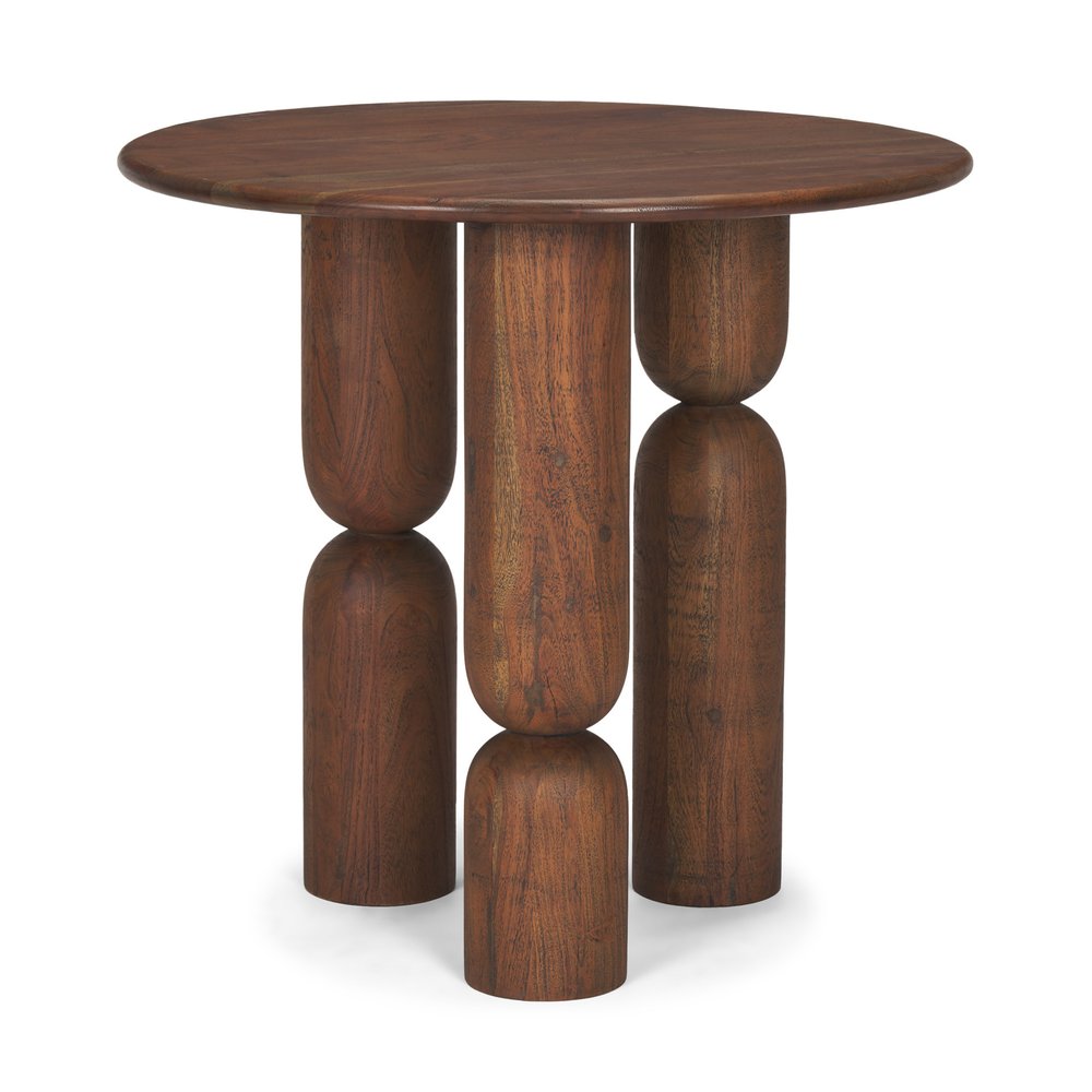32" Brown Solid Wood and Wood Tray Table