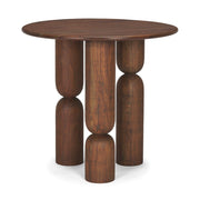 32" Brown Solid Wood and Wood Tray Table