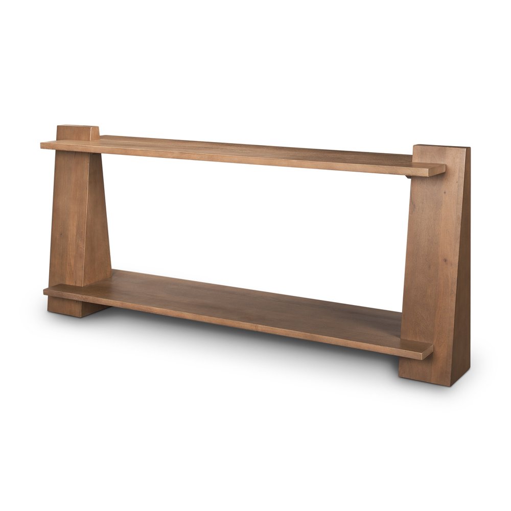 67" Brown Solid Wood Solid Console Table With Shelf