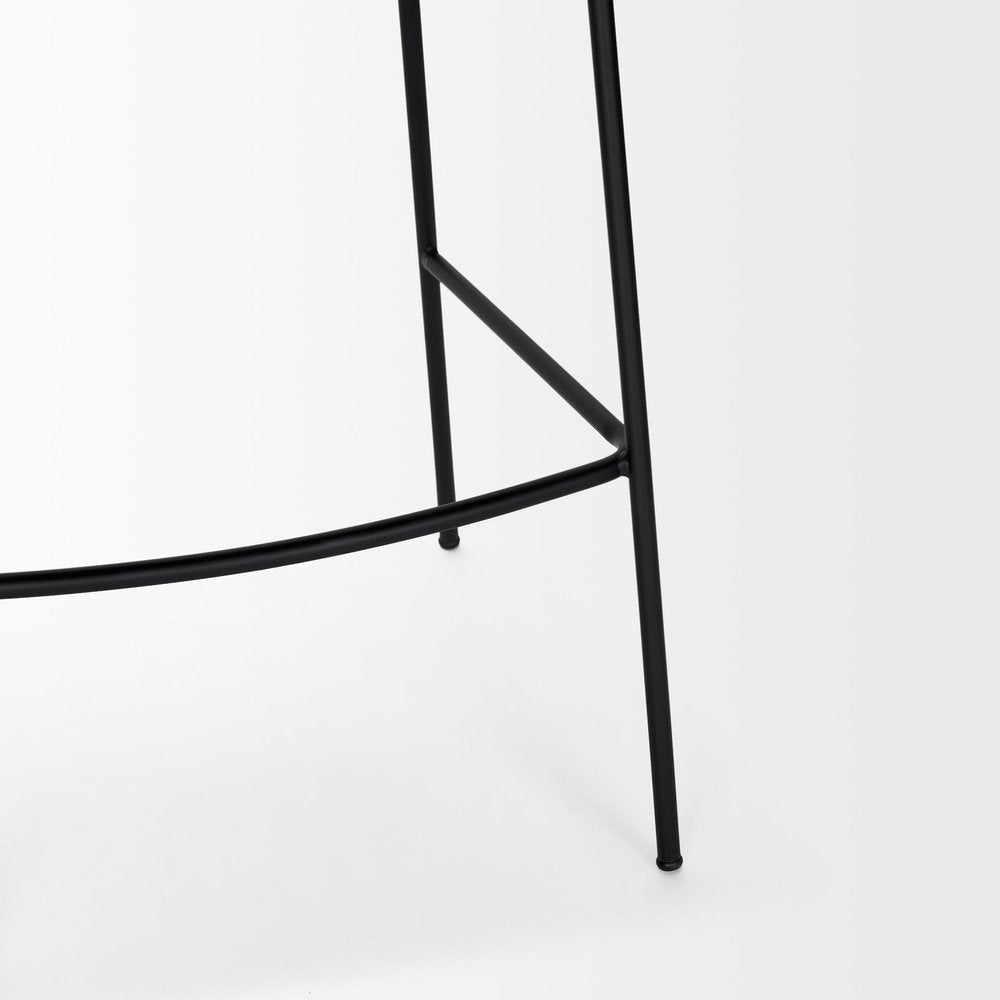 30" Gray and Black Fabric and Metal Bar Height Bar Chair