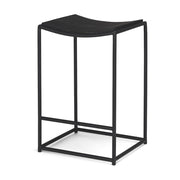 26" Black Solid Wood and Iron Backless Counter Height Bar Chair