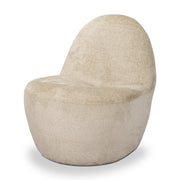 33" Beige Chenille Slipper Chair