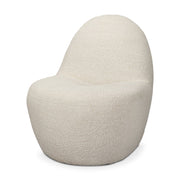 33" Cream Boucle Slipper Chair