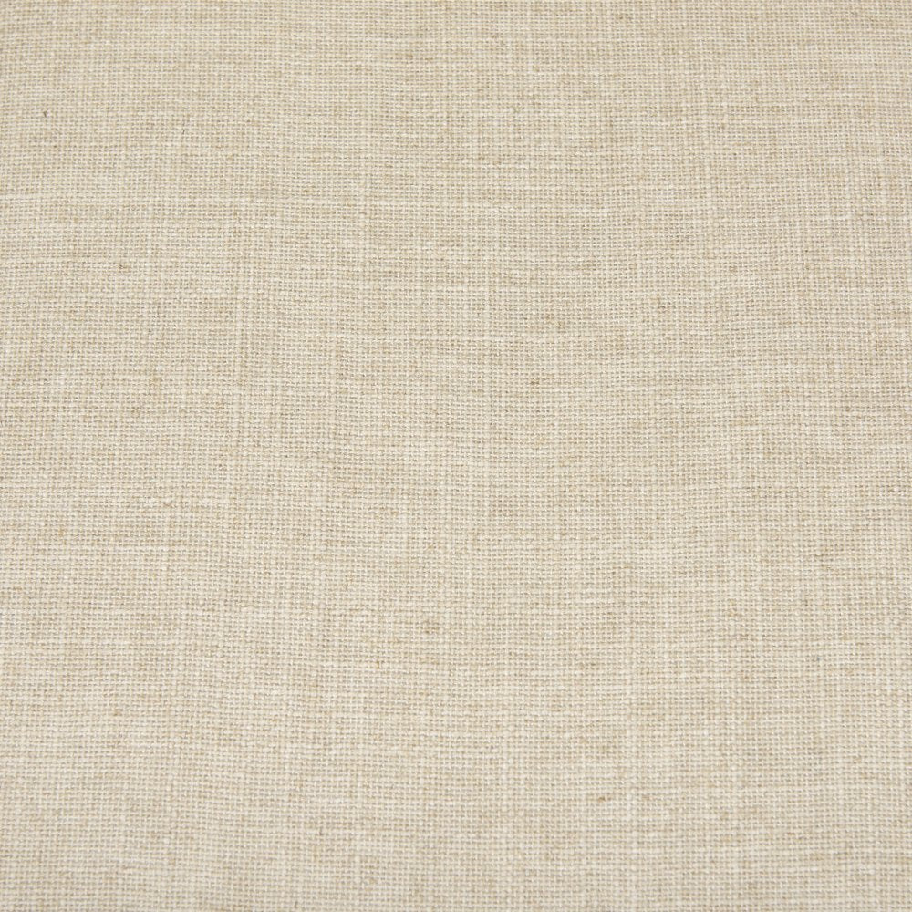 30" Cream and Brown Linen and Solid Wood Arm Chair