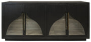 70" Dark Brown Distressed Solid Wood Sideboard With Four Doors