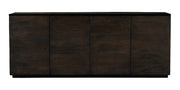 80" Dark Brown Distressed Solid Wood Sideboard With Four Doors