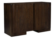 48" Dark Brown Distressed Solid Wood Sideboard Soft Close with Two Doors