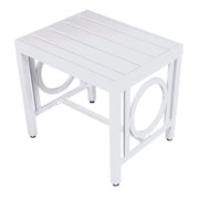 16" White Metal Outdoor Side Table