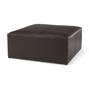 36" Brown Genuine Leather Cocktail Ottoman