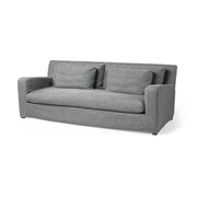 93" Dark Gray Slipcovered Fabric Sofa With Toss Pillows
