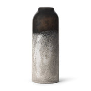 12" Black And Gray Glass Cylinder Table Vase
