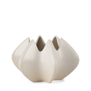 9" Cream Sculptural Ceramic Table Vase