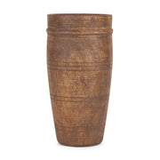11" Brown Reclaimed Wood Cylinder Table Vase