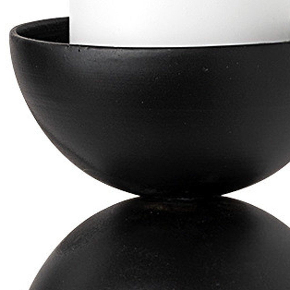 13" Black Metal Tabletop Pillar Candle Holder