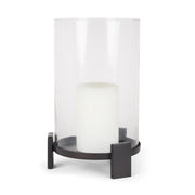14" Black Metal Abstract Tabletop Hurricane Candle Holder