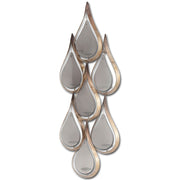 52" Gold And Gray Distressed Geometric Glass And Metal Wall Sconce Candle Holder