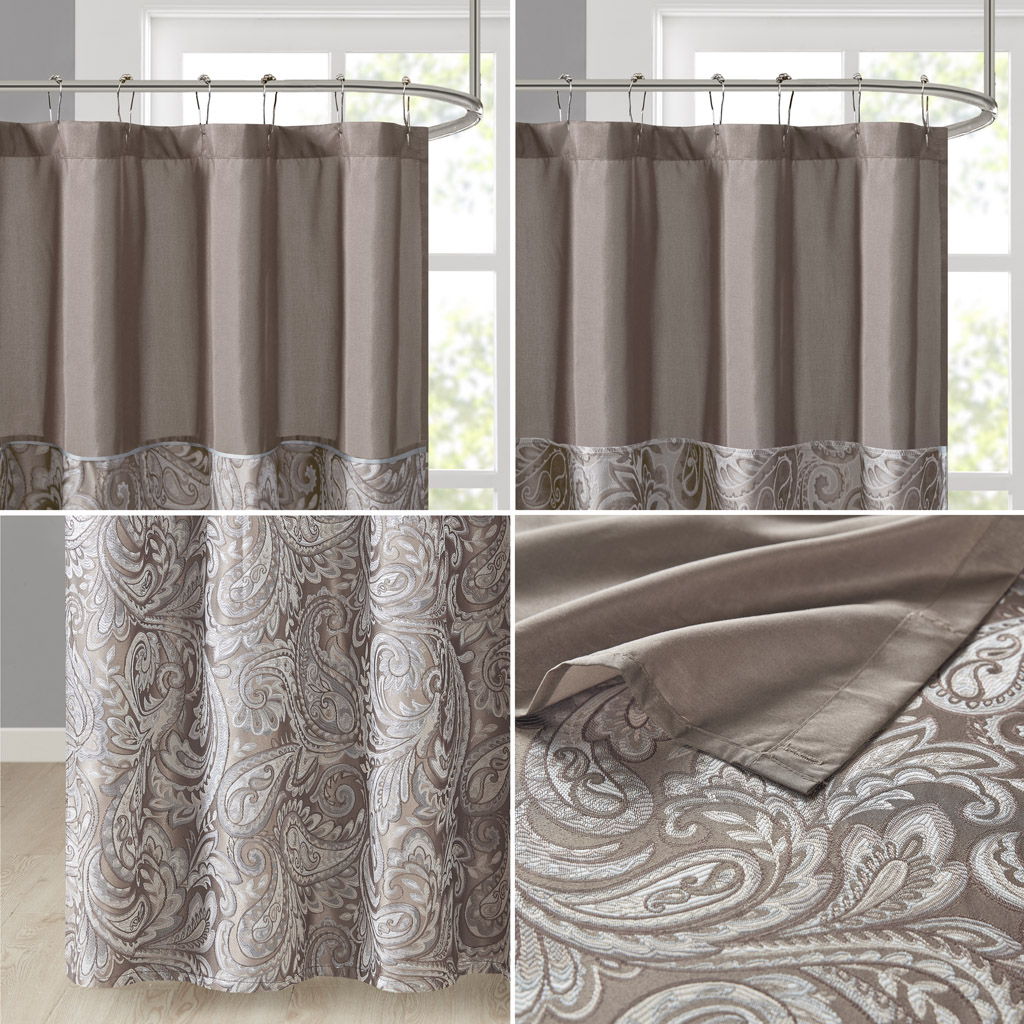 Aubrey - Shower Curtain - Blue / Brown