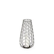 16" Gold Distressed Lattice Metal Tabletop Lantern Candle Holder