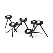 7" Black Geometric Metal Tabletop Votive Candle Holder