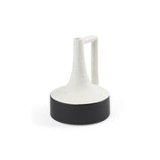 8" Black And White Ombre Ceramic Jug Vase