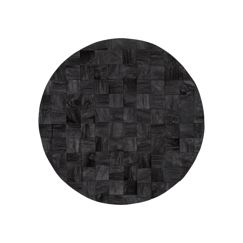 Into the Abyss II 24" X 24" Dark Brown Geometric Wood Circle Hanging Dimensional Sculpture