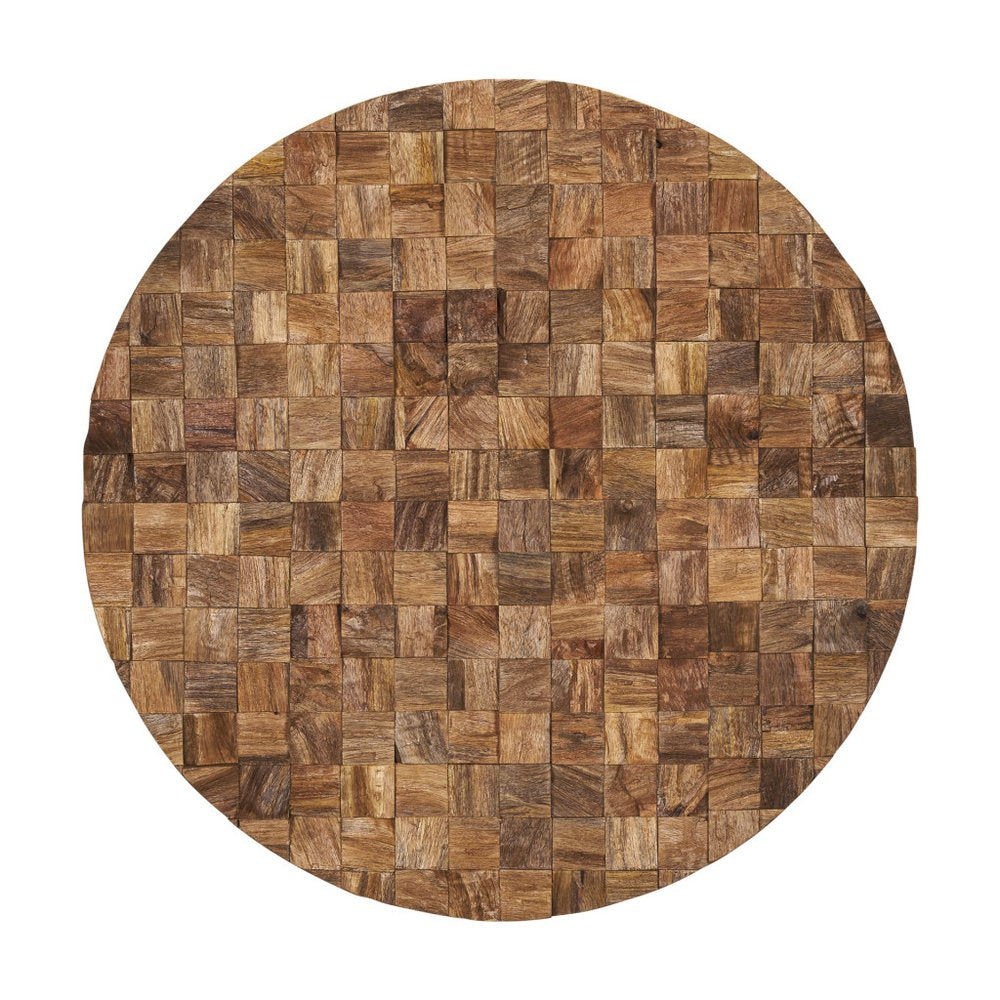 Into the Abyss II 32" X 32" Brown Geometric Wood Circle Hanging Dimensional Sculpture