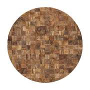 Into the Abyss II 32" X 32" Brown Geometric Wood Circle Hanging Dimensional Sculpture