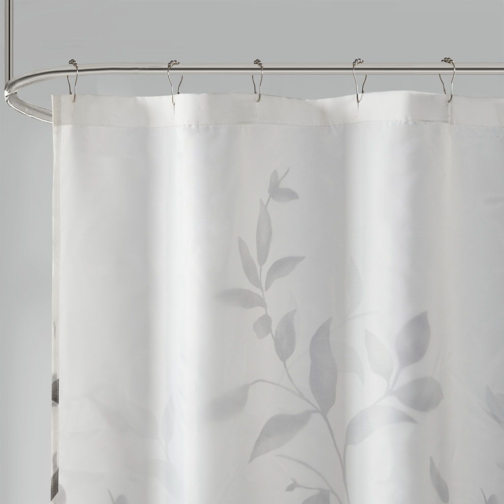 Cecily - 72" Burnout Printed Shower Curtain - Gray