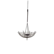 31" Black Distressed Woven Metal Lantern Candle Holder