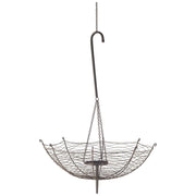42" Black Distressed Woven Metal Lantern Candle Holder
