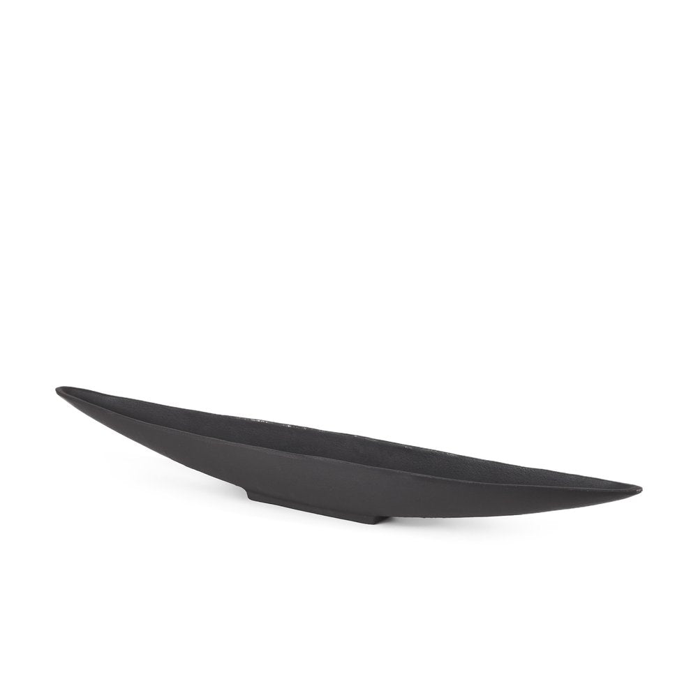 39" Black Metal Oval Centerpiece Bowl