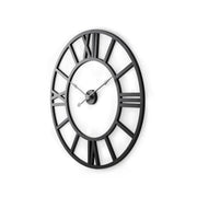 30" Black Iron Analog Round Wall Clock