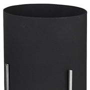Set of Two Black Metal 20 Ounce Round Pot Planters