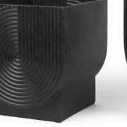 Set of Two Black Metal 20 Ounce Pot Planters