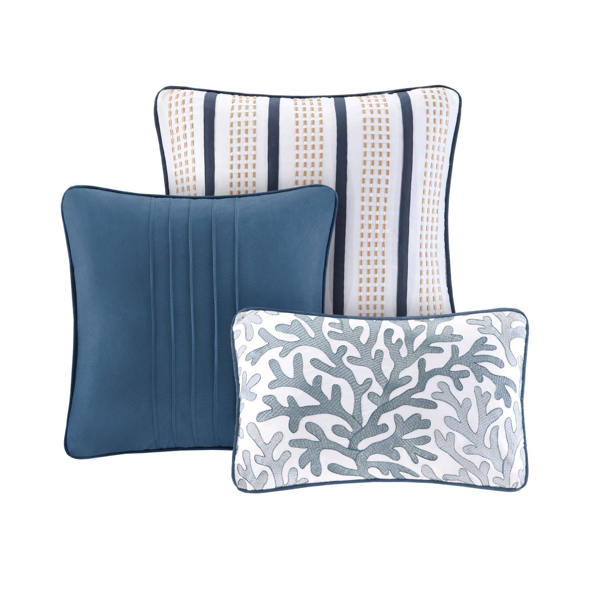 Bayside - King Reversible Coverlet Set - Blue