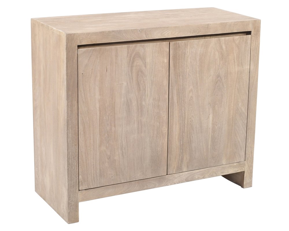 42" Ivory Distressed Reclaimed Wood Sideboard With Two Doors