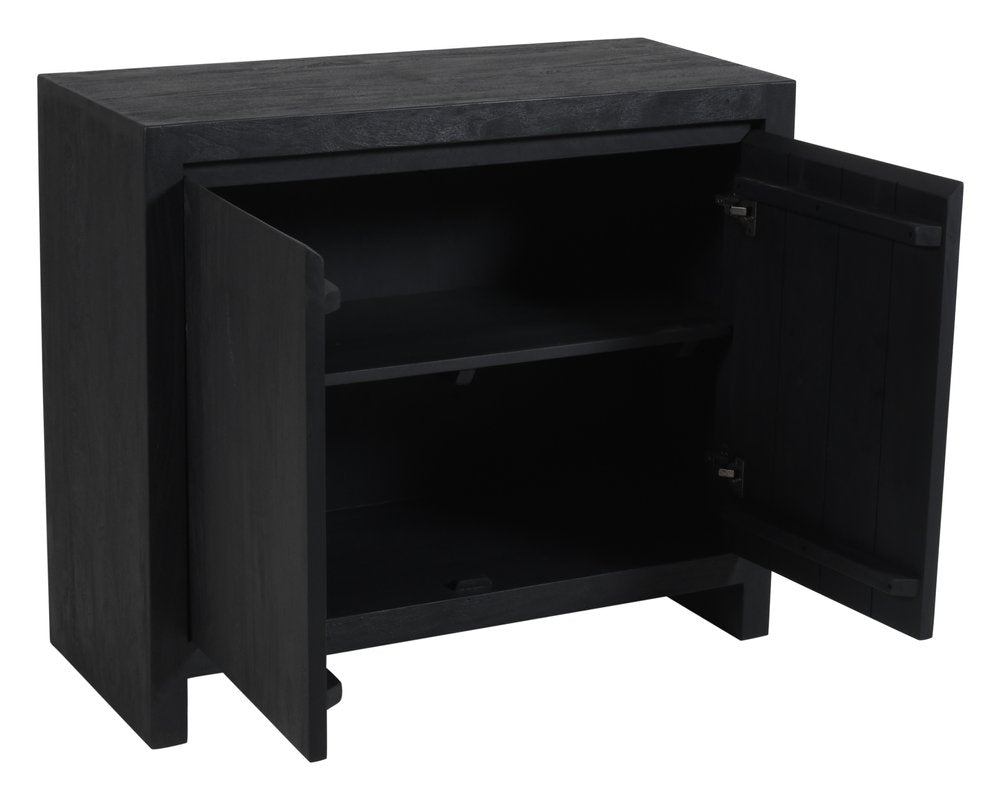 42" Graphite Distressed Reclaimed Wood Sideboard With Two Doors