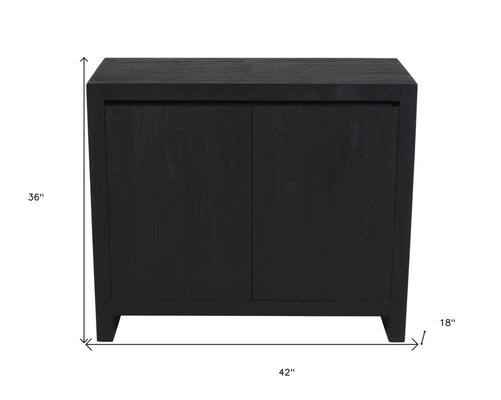 42" Graphite Distressed Reclaimed Wood Sideboard With Two Doors