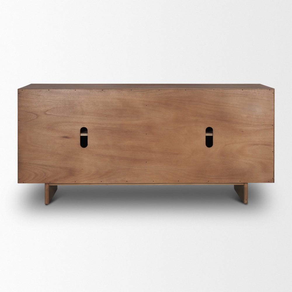 71" Brown Sideboard Soft Close with Four Doors